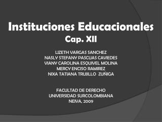 INSTITUCIONES EDUCACIONALES