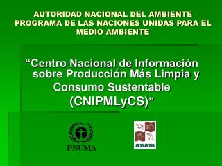 AUTORIDAD NACIONAL DEL AMBIENTE PROGRAMA DE LAS NACIONES UNIDAS PARA EL MEDIO AMBIENTE