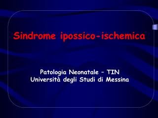 Sindrome ipossico-ischemica