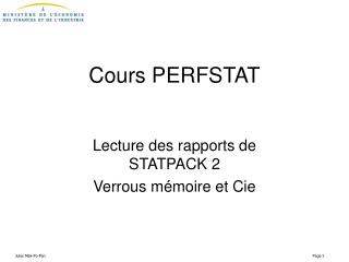 Cours PERFSTAT