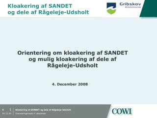 Kloakering af SANDET og dele af Rågeleje-Udsholt