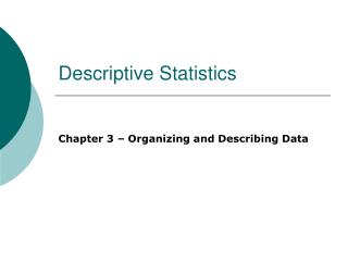 Descriptive Statistics