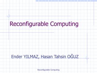 Reconfigurable Computing