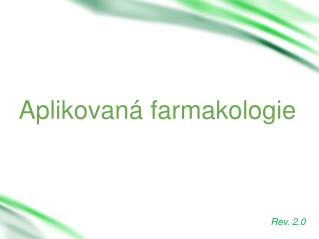 Aplikovaná farmakologie