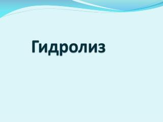 Гидролиз