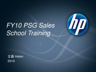 FY10 PSG Sales School Training