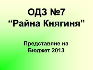 ОДЗ № 7 “Райна Княгиня”