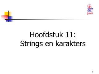 Hoofdstuk 11: Strings en karakters