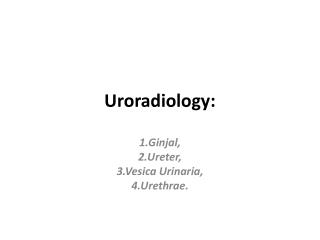 Uroradiology: