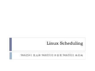 Linux Scheduling