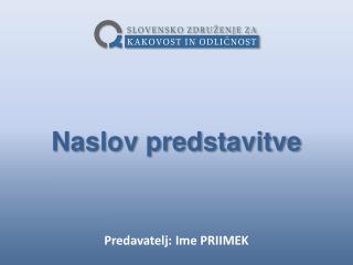 Naslov predstavitve