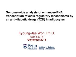 Kyoung-Jae Won, Ph.D. Sep 8 2014 Genomics 2014