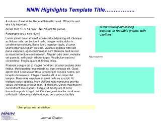 NNIN Highlights Template Title……………..