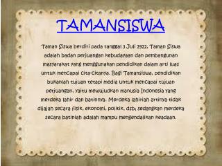 TAMANSISWA