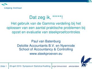 Paul van Batenburg Deloitte Accountants B.V. en Nyenrode School of Accountancy &amp; Controlling