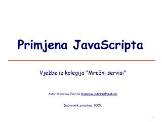 Primjena JavaScripta