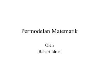 Permodelan Matematik