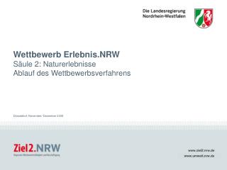 Wettbewerb Erlebnis.NRW Säule 2: Naturerlebnisse Ablauf des Wettbewerbsverfahrens