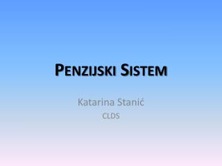 Penzijski Sistem