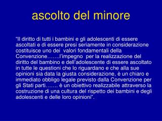 ascolto del minore