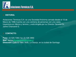 islaciones Termicas S.A.