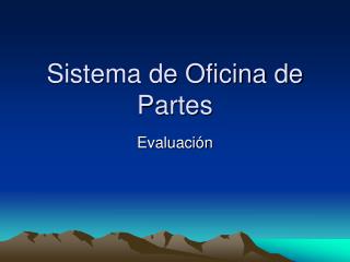 Sistema de Oficina de Partes