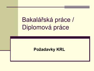 Bakalářská práce / Diplomová práce