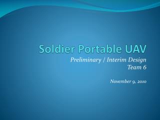 Soldier Portable UAV