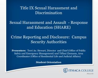 Title IX Sexual Harassment and Discrimination