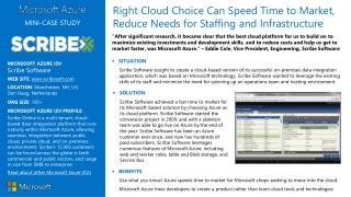 MICROSOFT AZURE ISV : Scribe Software WEB SITE : scribesoft
