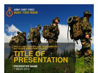 TITLE OF PRESENTATION
