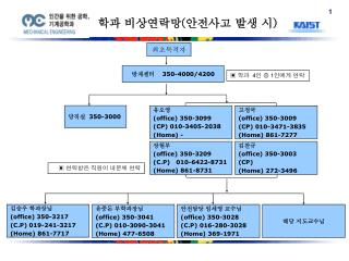 학과 비상연락망 ( 안전사고 발생 시 )