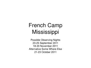 French Camp Mississippi