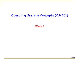 Operating Systems Concepts ( CS-351)