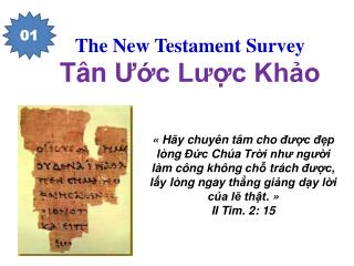 The New Testament Survey Tân Ước Lược Khảo