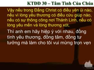 KTĐĐ 30 – Tâm Tình Của Chúa