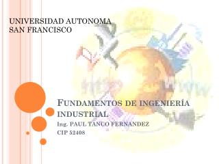 Fundamentos de ingeniería industrial