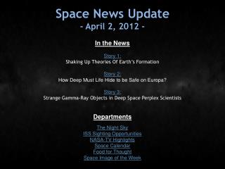 Space News Update - April 2, 2012 -