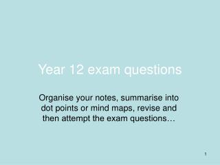 Year 12 exam questions