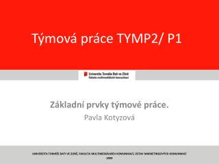 Týmová práce TYMP2/ P1