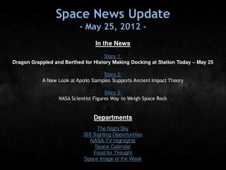 Space News Update - May 25, 2012 -
