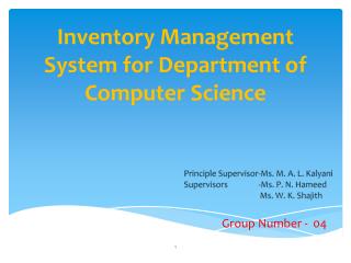 Inventory Management System for Department of Computer Science