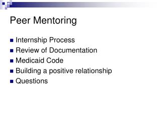 Peer Mentoring