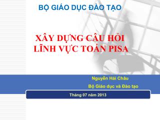BỘ GIÁO DỤC ĐÀO TẠO
