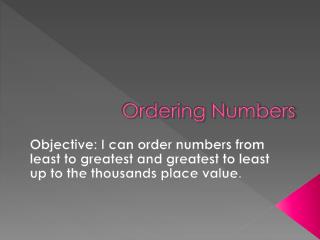 Ordering Numbers