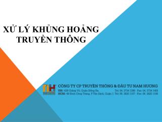 XỬ LÝ KHỦNG HOẢNG TRUYỀN THÔNG