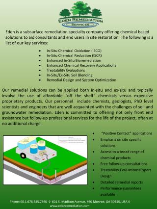 In-Situ Chemical Oxidation (ISCO) In-Situ Chemical Reduction (ISCR)