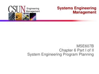 Systems Engineering Management