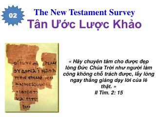 The New Testament Survey Tân Ước Lược Khảo