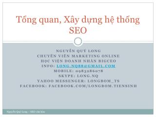 Tổng quan , Xây dựng hệ thống SEO